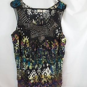 Cato embellished multicolored tank top Size XL